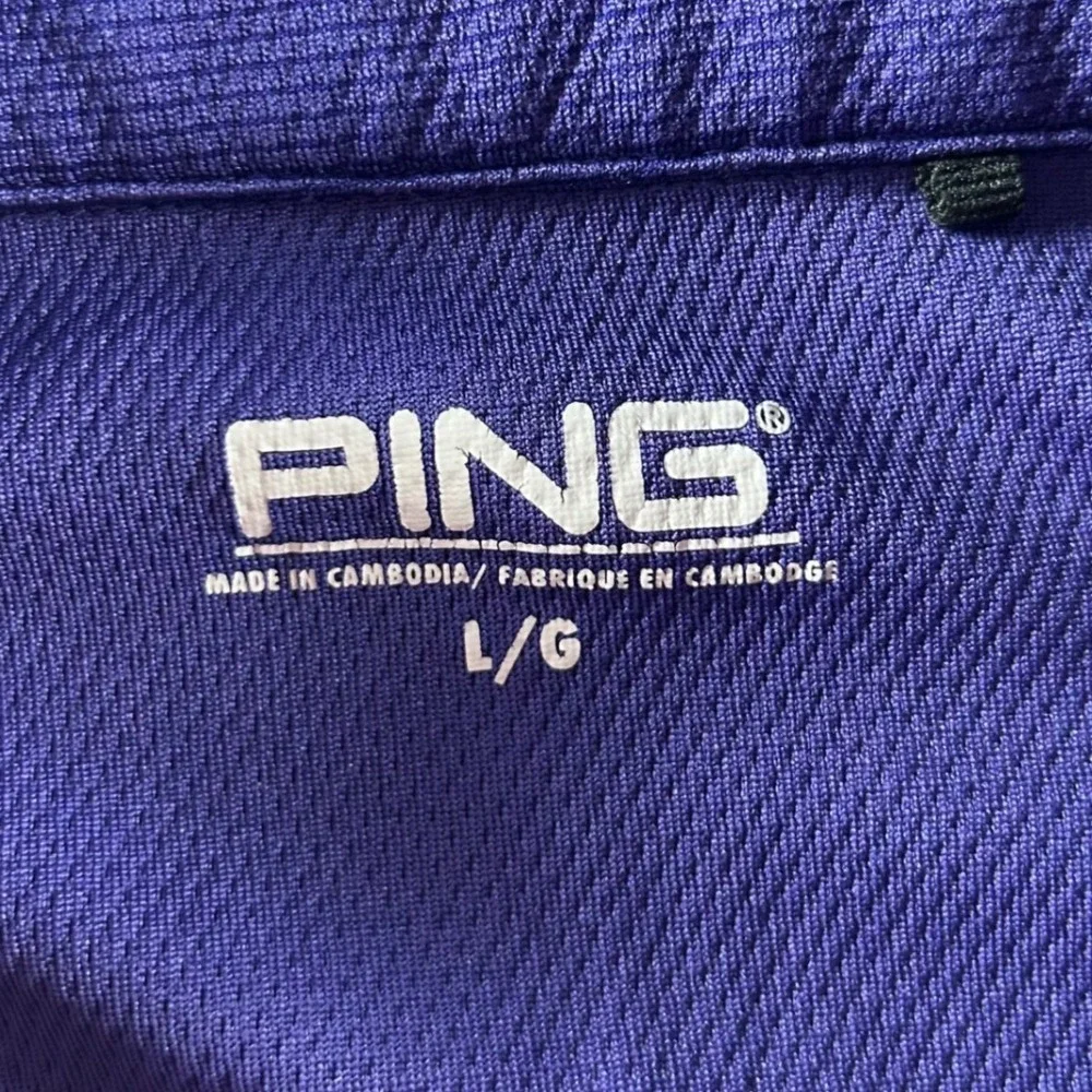 Ping Mens Sensorcool Golf Pullover Purple 1/4 Zip Long Sleeve Large Lightweight